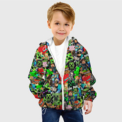 Куртка с капюшоном детская МАЙНКРАФТ ВСЕ ГЕРОИ И ПРЕДМЕТЫ, цвет: 3D-белый — фото 2