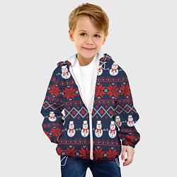 Куртка с капюшоном детская Christmas Background, цвет: 3D-белый — фото 2