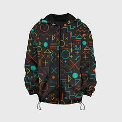 Куртка с капюшоном детская Геометрическая Абстракция Частицы, цвет: 3D-черный