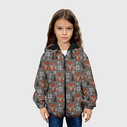 Куртка с капюшоном детская Вязанные лисички, цвет: 3D-черный — фото 2