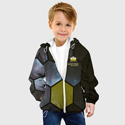 Куртка с капюшоном детская JWST space cell theme, цвет: 3D-белый — фото 2