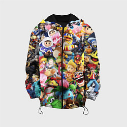 Куртка с капюшоном детская SUPER SMASH BROS ГЕРОИ ИГРЫ, цвет: 3D-черный
