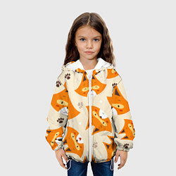 Куртка с капюшоном детская ЛИСА ПАТТЕРН УЗОР, цвет: 3D-белый — фото 2