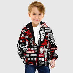 Куртка с капюшоном детская БУМАЖНЫЙ ДОМ ЛОГОБОМБИНГ LA CASA DE PAPEL, цвет: 3D-черный — фото 2