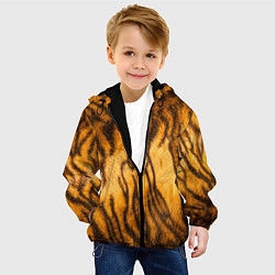 Куртка с капюшоном детская Шкура тигра 2022, цвет: 3D-черный — фото 2