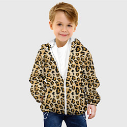 Куртка с капюшоном детская Пятна Дикого Леопарда, цвет: 3D-белый — фото 2