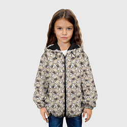 Куртка с капюшоном детская Щенки Бульдога, цвет: 3D-черный — фото 2