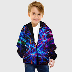 Куртка с капюшоном детская NEON LINES Glowing Lines Effect, цвет: 3D-черный — фото 2
