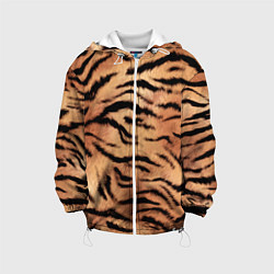 Куртка с капюшоном детская Шкура тигра текстура, цвет: 3D-белый