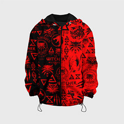 Куртка с капюшоном детская THE WITCHER LOGOBOMBING BLACK RED, цвет: 3D-черный