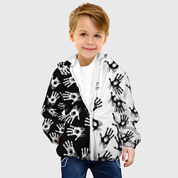 Куртка с капюшоном детская Death Stranding паттерн логотипов, цвет: 3D-белый — фото 2