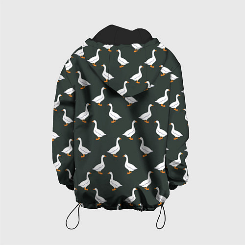 Детская куртка Гуси паттерн / 3D-Черный – фото 2