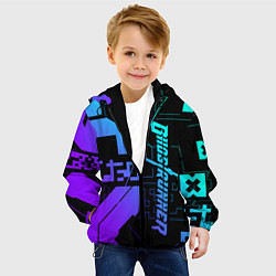 Куртка с капюшоном детская Ghostrunner Neon, цвет: 3D-черный — фото 2