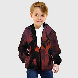 Куртка с капюшоном детская Загнивающий штат Стадия разложения спина, цвет: 3D-черный — фото 2