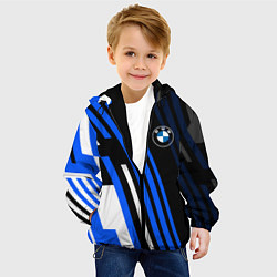 Куртка с капюшоном детская БМВ BMW СИНИИ ЛИНИИ, цвет: 3D-черный — фото 2