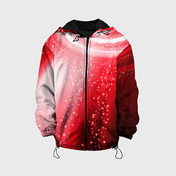 Куртка с капюшоном детская Красная космическая спираль, цвет: 3D-черный