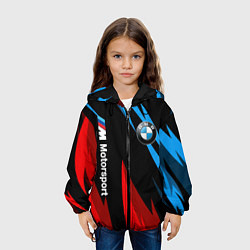 Куртка с капюшоном детская BMW Логотип Узор, цвет: 3D-черный — фото 2