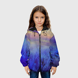 Куртка с капюшоном детская Морозное поле, цвет: 3D-черный — фото 2