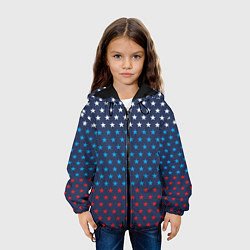 Куртка с капюшоном детская Флаг в звездах, цвет: 3D-черный — фото 2