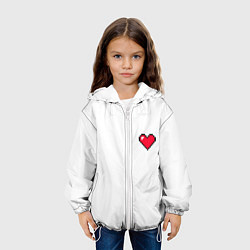 Куртка с капюшоном детская Сердце из minecraft, цвет: 3D-белый — фото 2