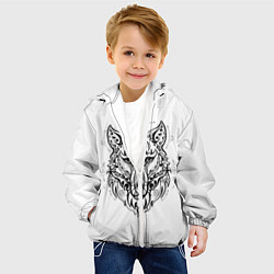 Куртка с капюшоном детская Волчий портрет, цвет: 3D-белый — фото 2