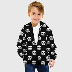 Куртка с капюшоном детская UNDERTALE SANS SKULL FACE PATTERN УЗОР, цвет: 3D-черный — фото 2
