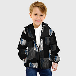 Куртка с капюшоном детская АТАКА ТИТАНОВ ЛОГОТИП С ТЕНЬЮ, цвет: 3D-черный — фото 2