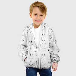 Куртка с капюшоном детская Котики белые с черным, цвет: 3D-белый — фото 2