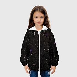 Куртка с капюшоном детская Ночное звездное небо, цвет: 3D-белый — фото 2