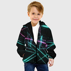 Куртка с капюшоном детская Лазерная композиция, цвет: 3D-черный — фото 2