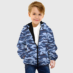 Куртка с капюшоном детская Синий Камуфляж Camouflage, цвет: 3D-черный — фото 2