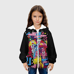 Куртка с капюшоном детская Разноцветные монстры, цвет: 3D-белый — фото 2