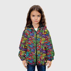 Куртка с капюшоном детская Забавные Монстрики, цвет: 3D-черный — фото 2