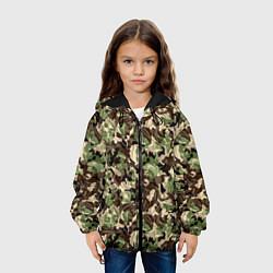 Куртка с капюшоном детская Мятый Камуфляж, цвет: 3D-черный — фото 2