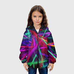 Куртка с капюшоном детская НЕОНОВЫЕ ЛАЗЕРНЫЕ ЛУЧИ, цвет: 3D-черный — фото 2