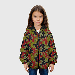 Куртка с капюшоном детская Модный Цветной Камуфляж, цвет: 3D-черный — фото 2
