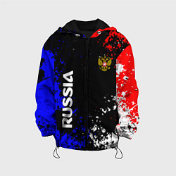 Куртка с капюшоном детская Russia Брызги красок, цвет: 3D-черный