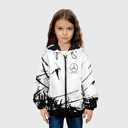 Куртка с капюшоном детская Mercedes текстура, цвет: 3D-черный — фото 2