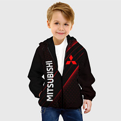 Куртка с капюшоном детская Mitsubishi, Митсубиси, Спорт, цвет: 3D-черный — фото 2