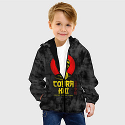 Куртка с капюшоном детская Кобра Кай Змея Иероглифы Сериал, цвет: 3D-черный — фото 2