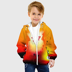 Куртка с капюшоном детская Кобра Кай Закат Градиент Cobra Kai Sun, цвет: 3D-белый — фото 2