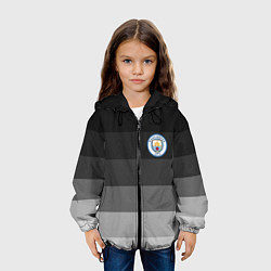 Куртка с капюшоном детская Манчестер Сити, Manchester City, Серый градиент, цвет: 3D-черный — фото 2
