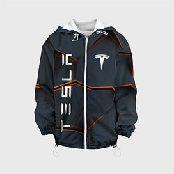 Куртка с капюшоном детская Tesla текстура, цвет: 3D-белый