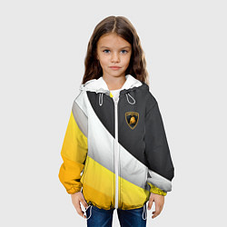 Куртка с капюшоном детская Lamborghini - Sport бренд, цвет: 3D-белый — фото 2
