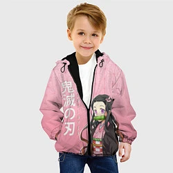 Куртка с капюшоном детская НЕДЗУКО DEMON SLAYER КЛИНОК, цвет: 3D-черный — фото 2