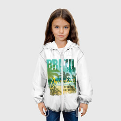 Куртка с капюшоном детская Тропический Рай Бразилии, цвет: 3D-белый — фото 2