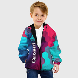Куртка с капюшоном детская GENSHIN IMPACT - ПОДЖИГАТЕЛЬ Графика, цвет: 3D-черный — фото 2