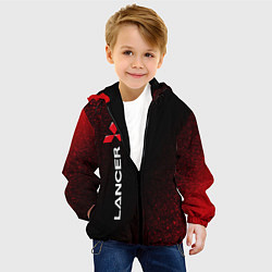 Куртка с капюшоном детская MITSUBISHI Шум Вертикально, цвет: 3D-черный — фото 2