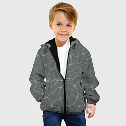 Куртка с капюшоном детская Нейрографика в серых тонах, цвет: 3D-черный — фото 2