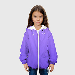Куртка с капюшоном детская Красивый фиолетовый светлый градиент, цвет: 3D-белый — фото 2
